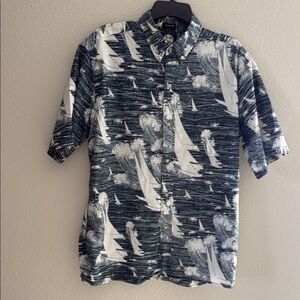 Reyn Spooner Sail Boats Motif Shirt - Classic Fit - size Large